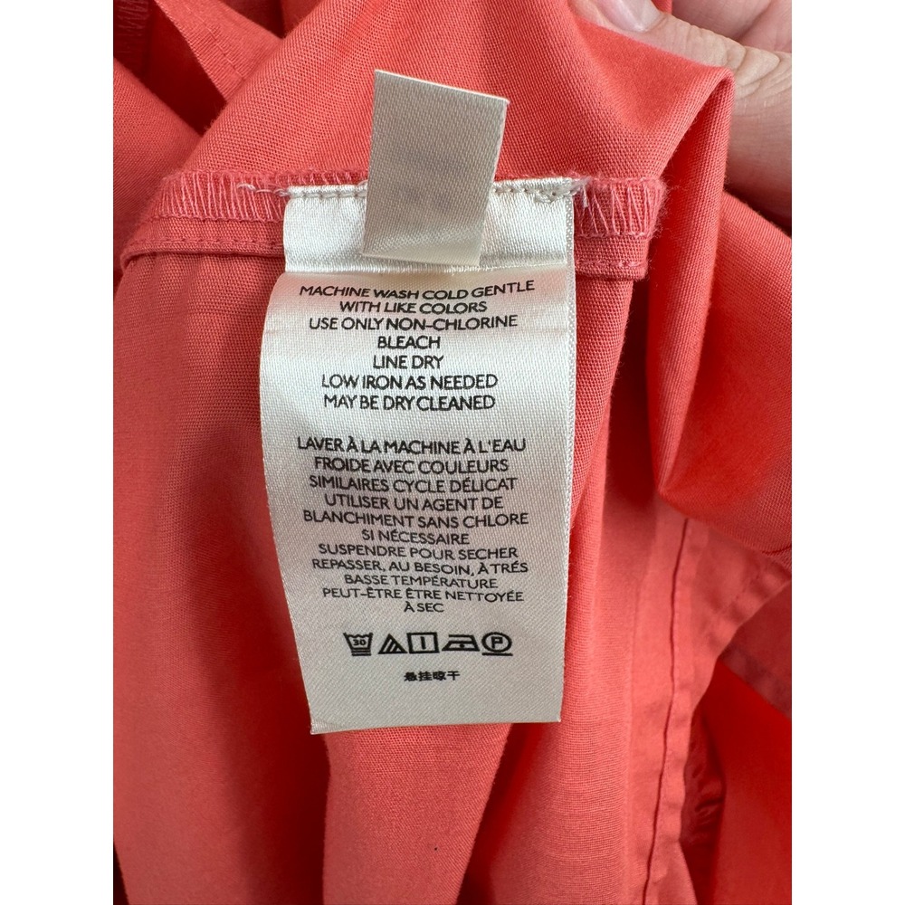 Maeve Anthropologie Maxi Dress Women Size 6 Coral Tiered Smocked V-Neck Cotton - Picture 5 of 9